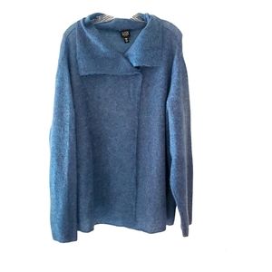 EILEEN FISHER Women's Lightweight Blue Sweater - Italian Yarn - Plus Size 1X